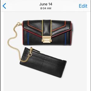 Michael Kors NWOT Whitney Black Rainbow Wallet